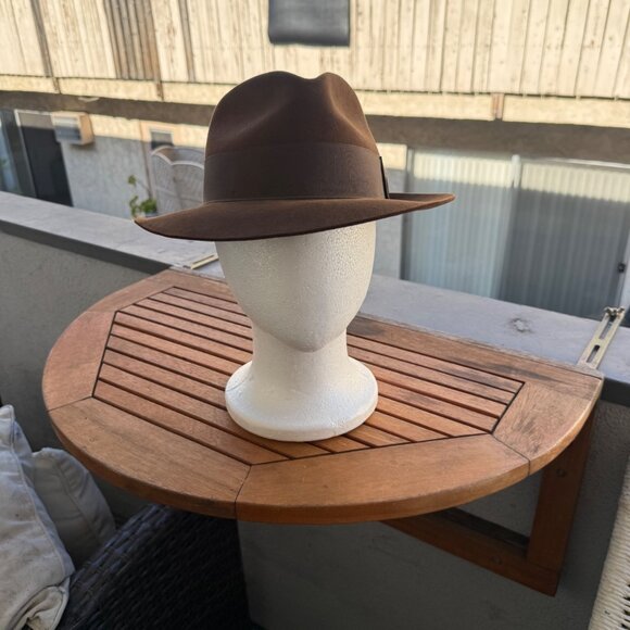 Indiana Jones Other - Indiana Jones Brown Fedora Hat Size 7 1/8 Wool Felt